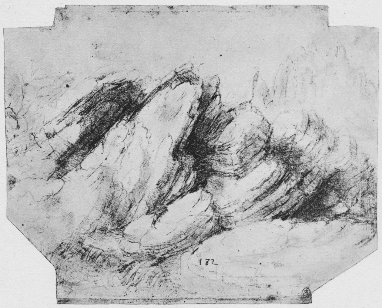 Study of Rock Formations, c1480, 1945 alkotó: Leonardo da Vinci