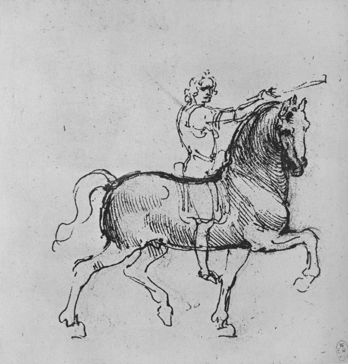 Tanulmány egy lovasról, c1480, 1945 alkotó: Leonardo da Vinci