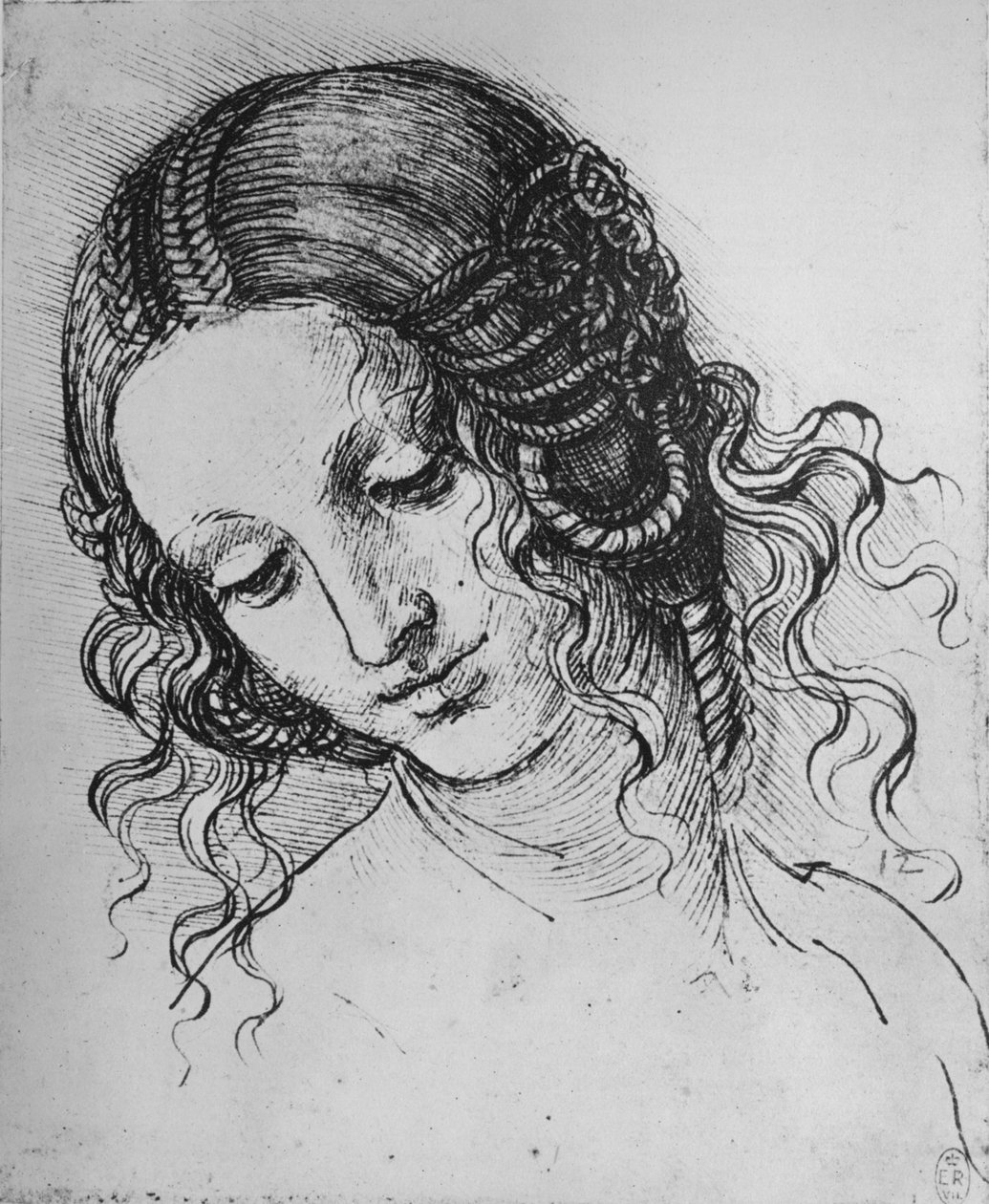 Study of a Womans Head, c1480, 1945 alkotó: Leonardo da Vinci