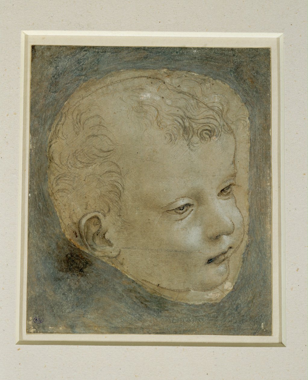 A gyermek feje háromnegyed részben jobbra ... alkotó: Leonardo da Vinci