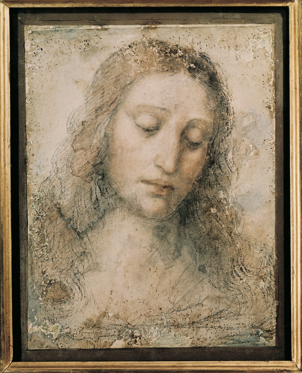 ""Krisztus, a Megváltó feje"" Leonardo da Vinci tanítványának rajza alkotó: Leonardo da Vinci