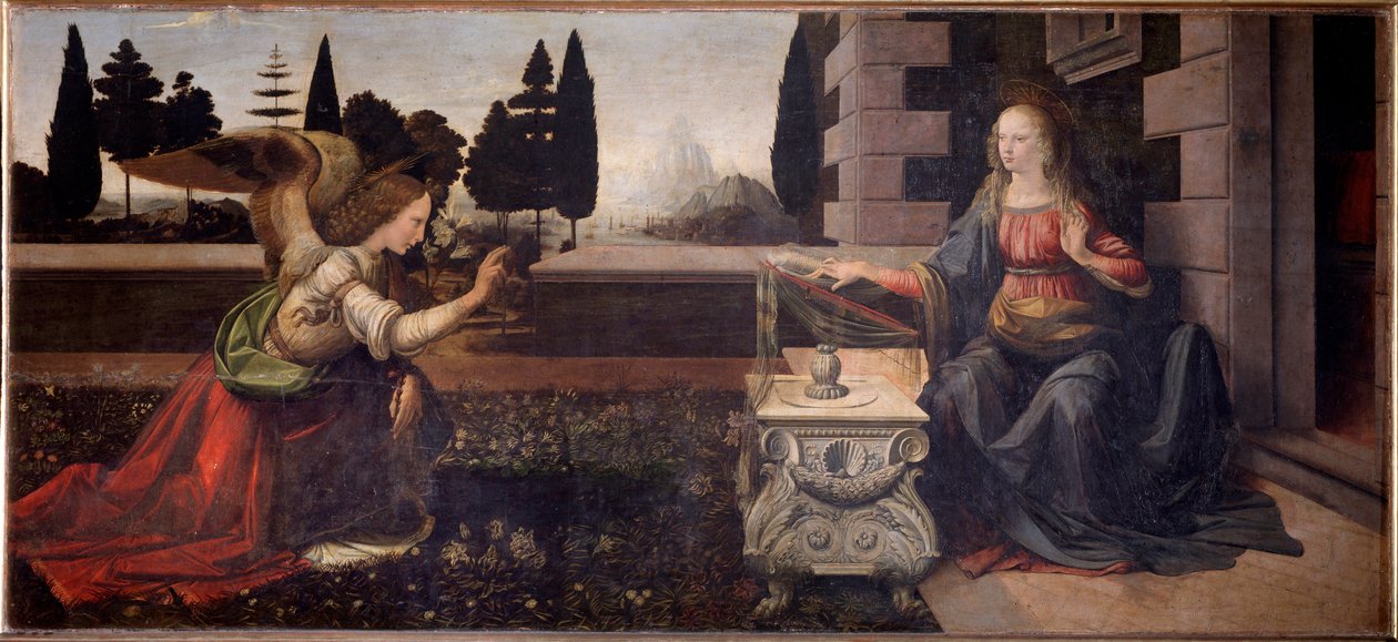 Angyali üdvözlet - 1472-1475 alkotó: Leonardo da Vinci