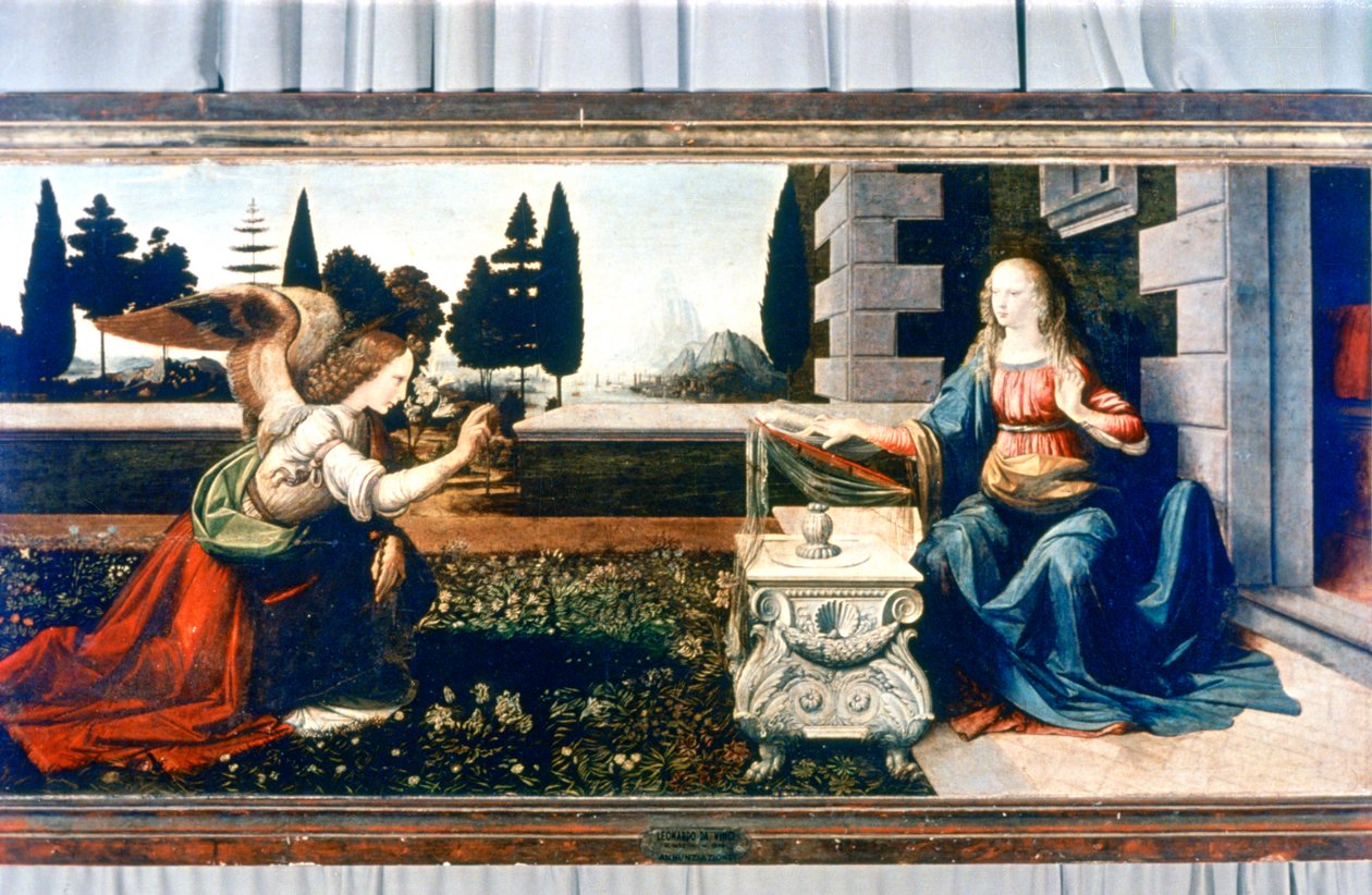 Angyali üdvözlet, 1472-1475 alkotó: Leonardo da Vinci