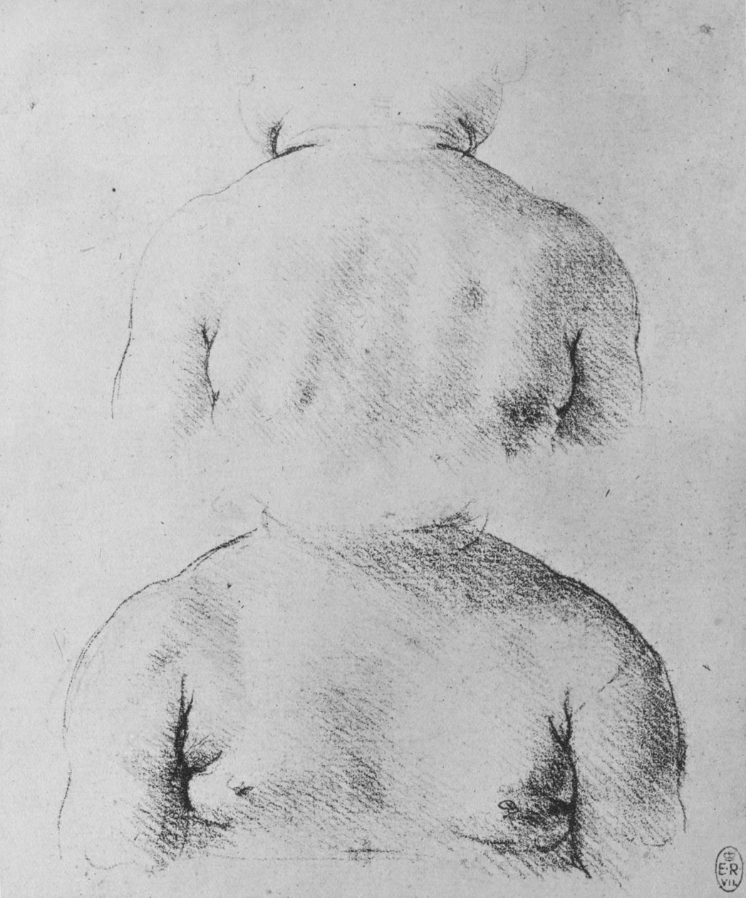 Egy csecsemő mellképe, elölről és hátulról, c1480 1945 alkotó: Leonardo da Vinci