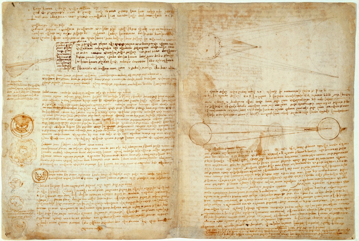 A Codex Hammer vagy Codex Leicester, 48-51. oldal, 1508-12 alkotó: Leonardo da Vinci