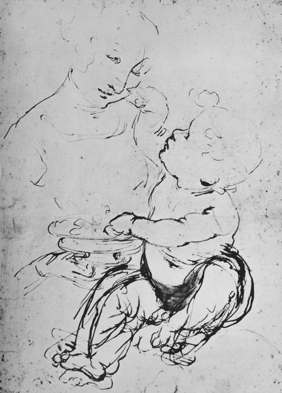 A Madonna és a gyermek egy tál gyümölccsel, 1478 1945 alkotó: Leonardo da Vinci
