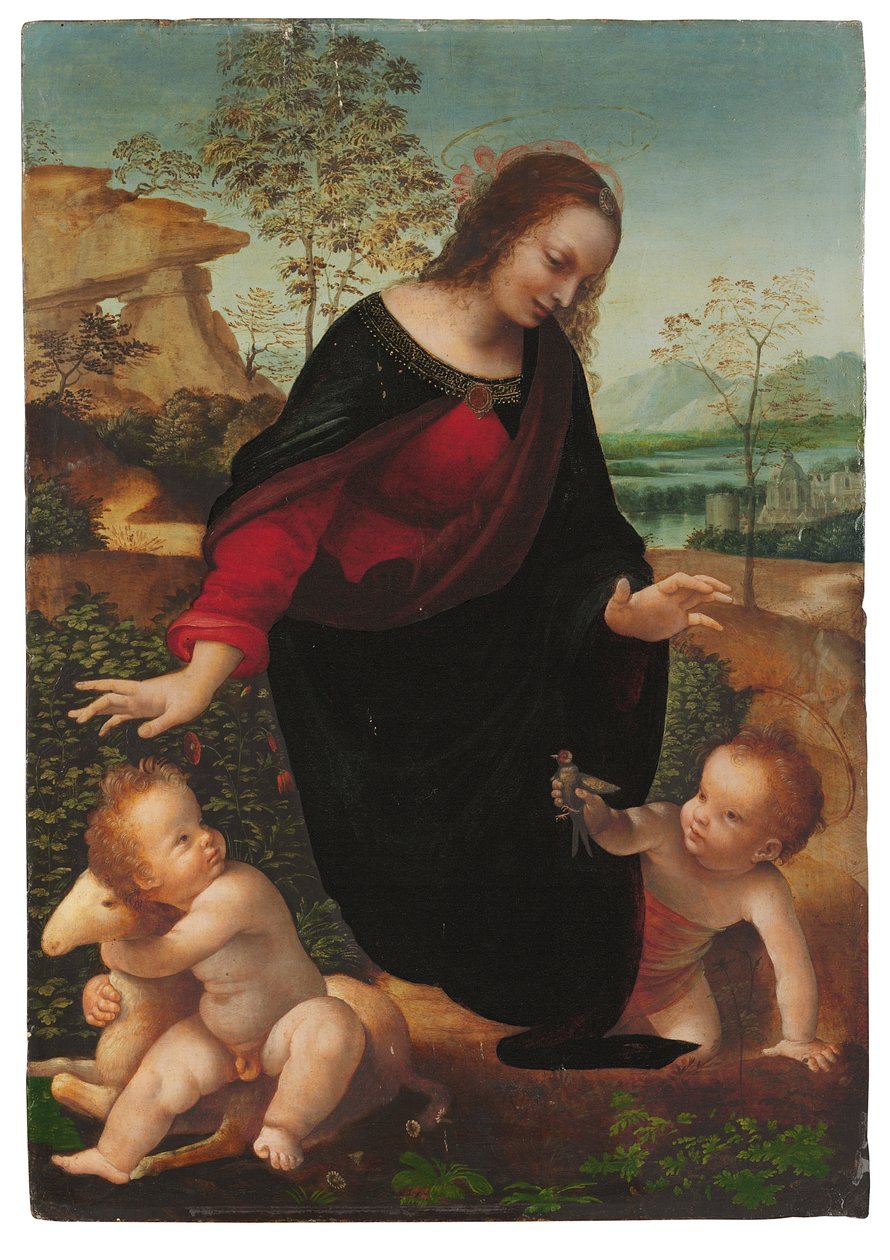A Madonna és a gyermek Keresztelő Szent János csecsemővel alkotó: Leonardo da Vinci