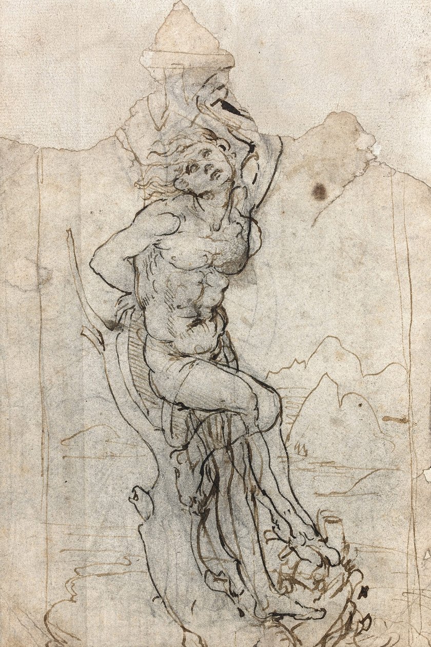 Szent Sebestyén vértanúsága, 1482 és 1485 között. alkotó: Leonardo da Vinci