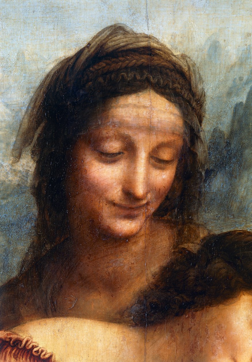 Szent Anna arca, részlet a Szűzről és a Gyermekről Szent Annával alkotó: Leonardo da Vinci