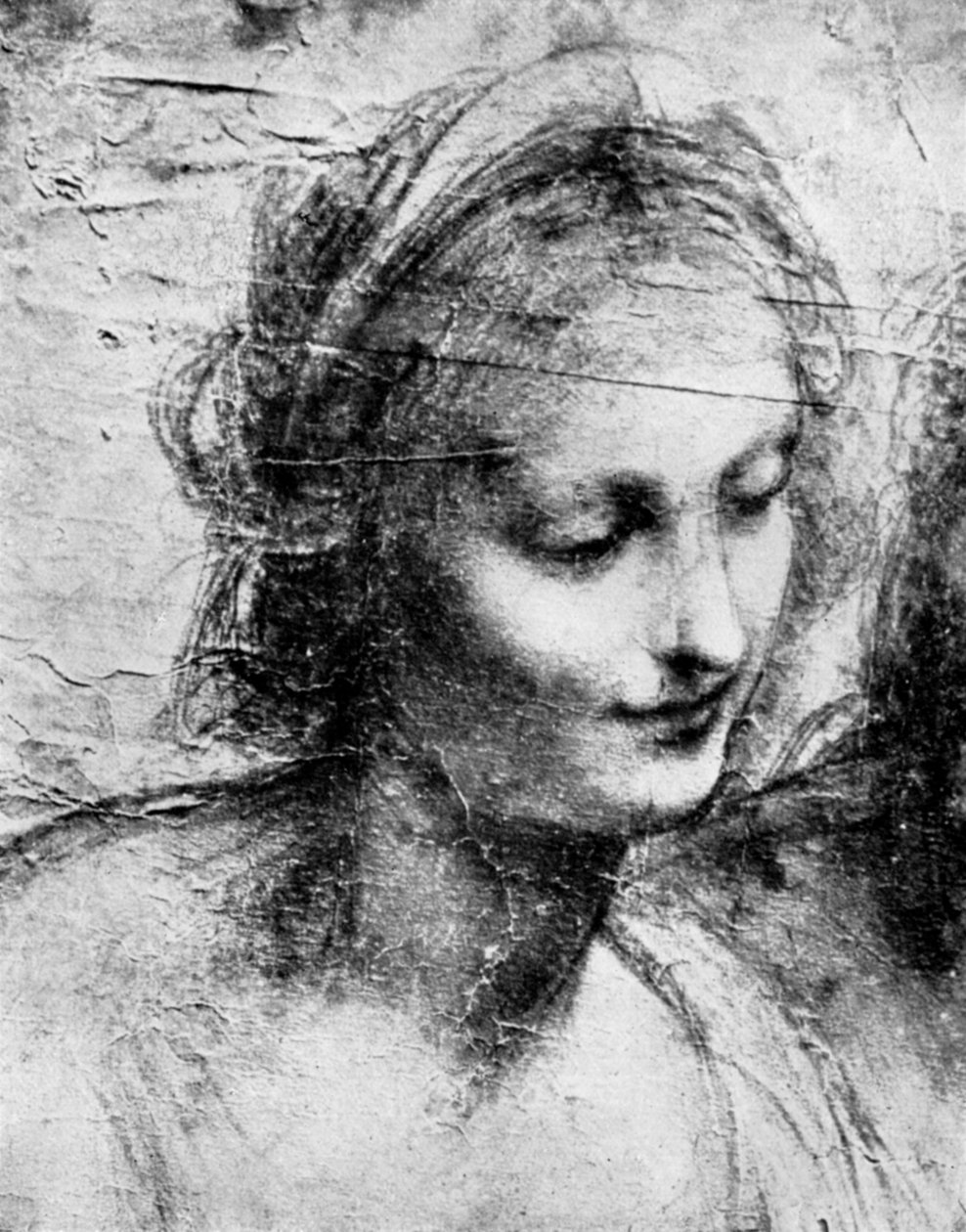 A Madonna feje, XV. század 1930-as évek. alkotó: Leonardo da Vinci