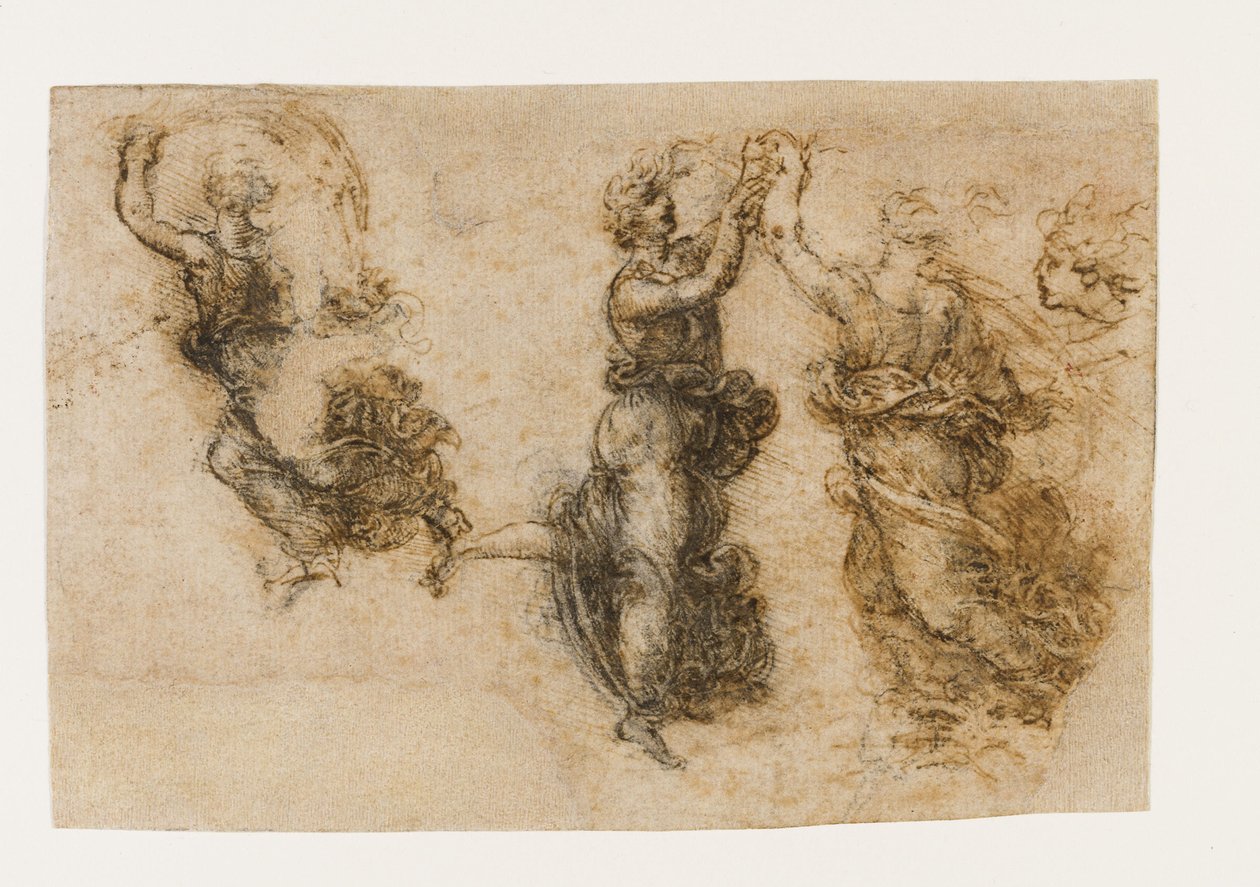 Három táncoló női alak, 1517-1518. alkotó: Leonardo da Vinci