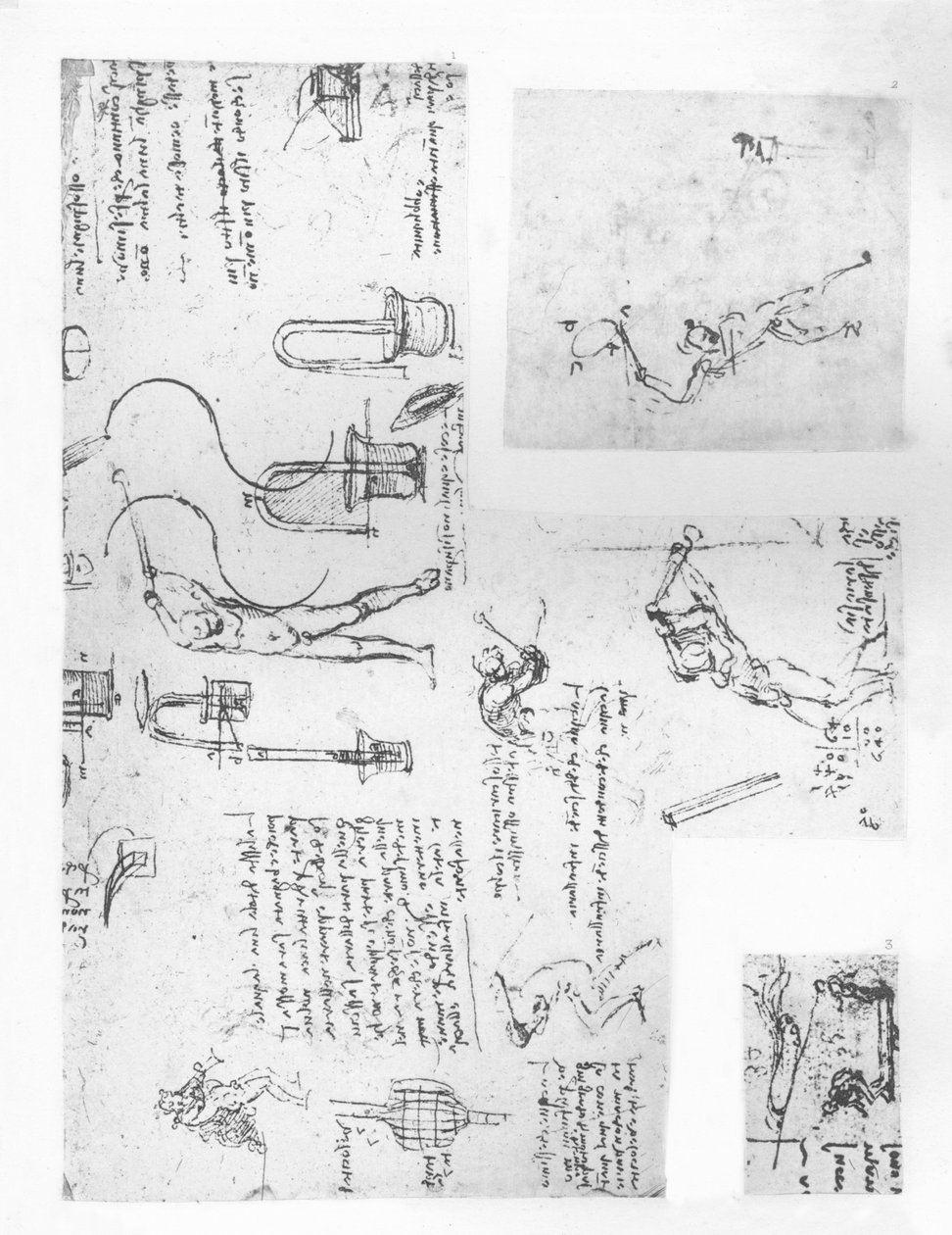 Három rajz, amely az emberi alak mozgásának elméletét illusztrálja, c1472-c1519 1883 alkotó: Leonardo da Vinci