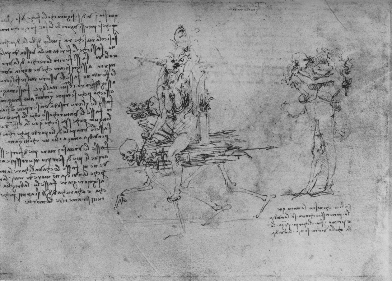 Az irigység két allegóriája, c1480, 1945 alkotó: Leonardo da Vinci