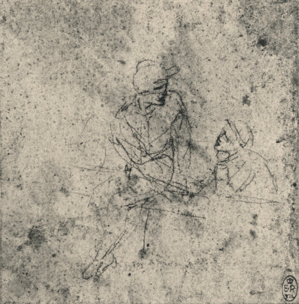 Két figura a beszélgetésben, c1480 1945 alkotó: Leonardo da Vinci
