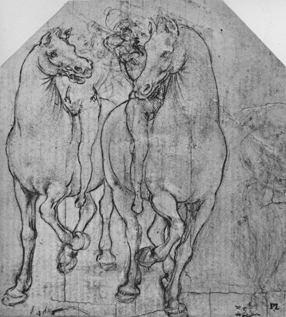 Két lovas, c1480 1945 alkotó: Leonardo da Vinci