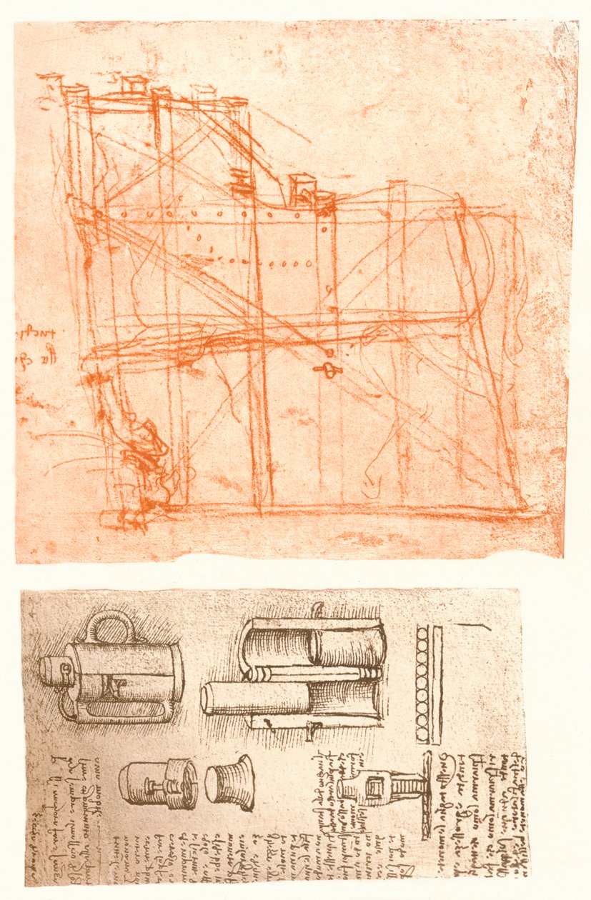 Két rajz, c1472-c1519 1883 alkotó: Leonardo da Vinci