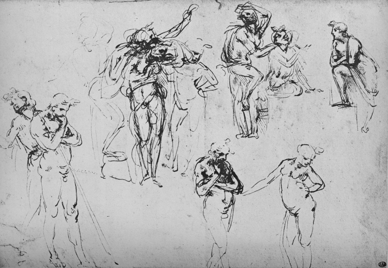 Különféle csoportok és egyedi figurák, c1480 1945 alkotó: Leonardo da Vinci
