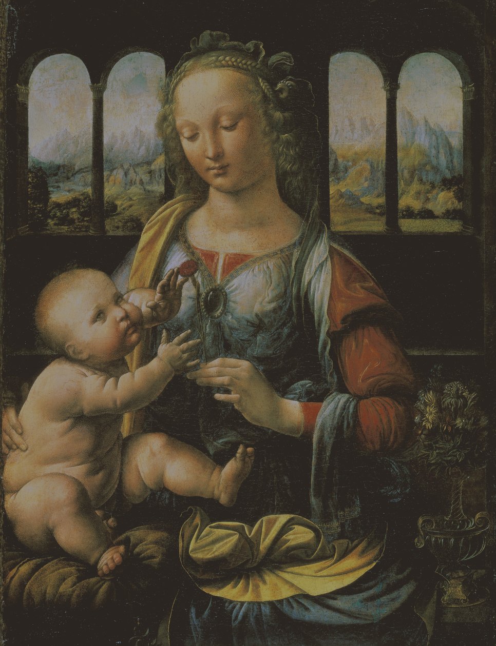 Szűz és gyermek, 1473 körül (olaj, panel) alkotó: Leonardo da Vinci