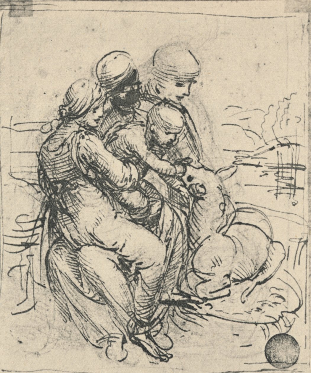 Szűz és gyermek Szent Annával, c1480 1945 alkotó: Leonardo da Vinci
