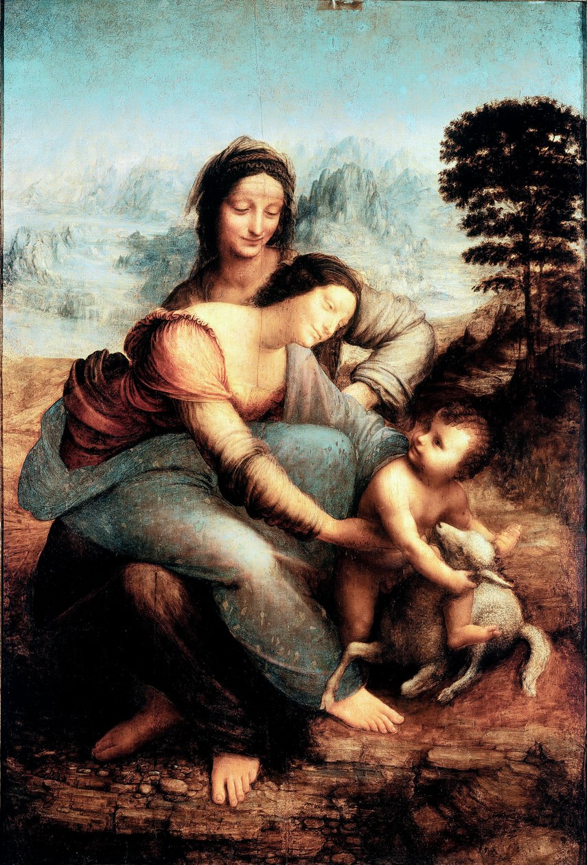 Szűz Mária és gyermeke Szent Annával, 1510 körül (olaj, tábla) alkotó: Leonardo da Vinci
