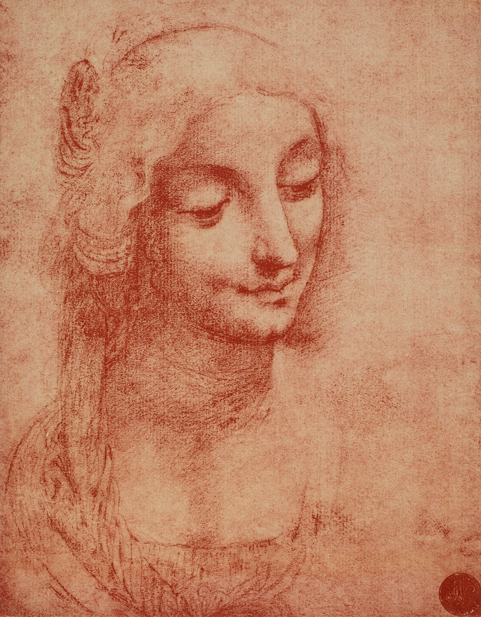 Női arc, Leonardo da Vinci rajza. Accademia Galleries, Velence alkotó: Leonardo da Vinci