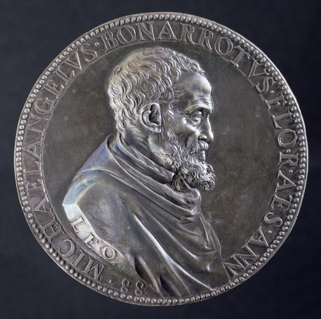 Michelangelo Buonarroti (1475-1564) érmének előlapja 88 éves korában, 1561 (ezüst) (lásd a hátlapot 122330) alkotó: Leone Leoni