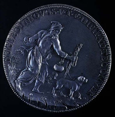 Michelangelo Buonarroti (1475-1564), 1561 (ezüst) ábrázolású medalion hátlapja (az előlapot lásd a 98877-es oldalon). alkotó: Leone Leoni