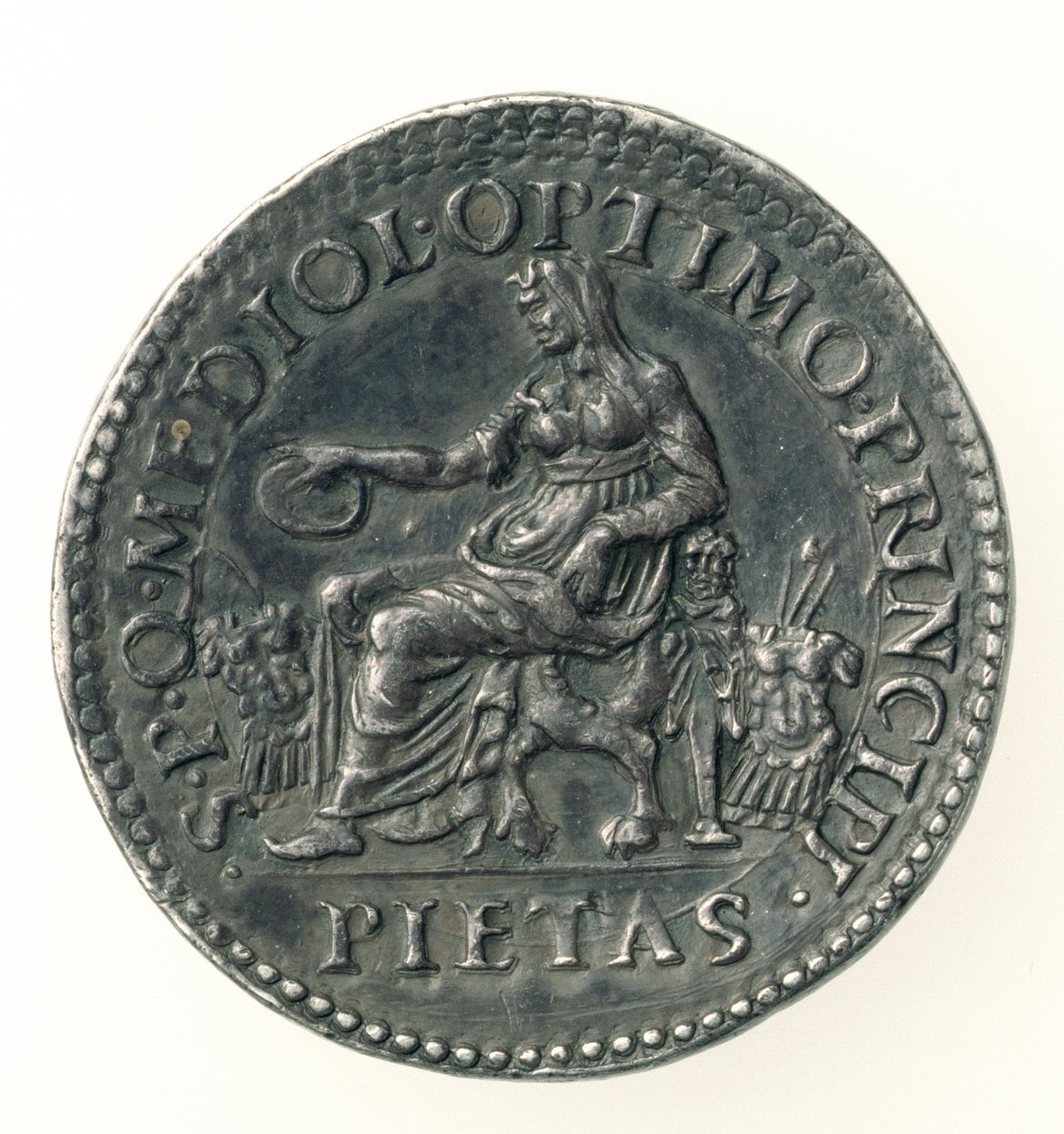 V. Károly (1500-58) milánói herceg tesztköve, Dye metszete, 1535-56 (hátlap) (ezüst) (előlapját lásd: 168054) alkotó: Leone Leoni