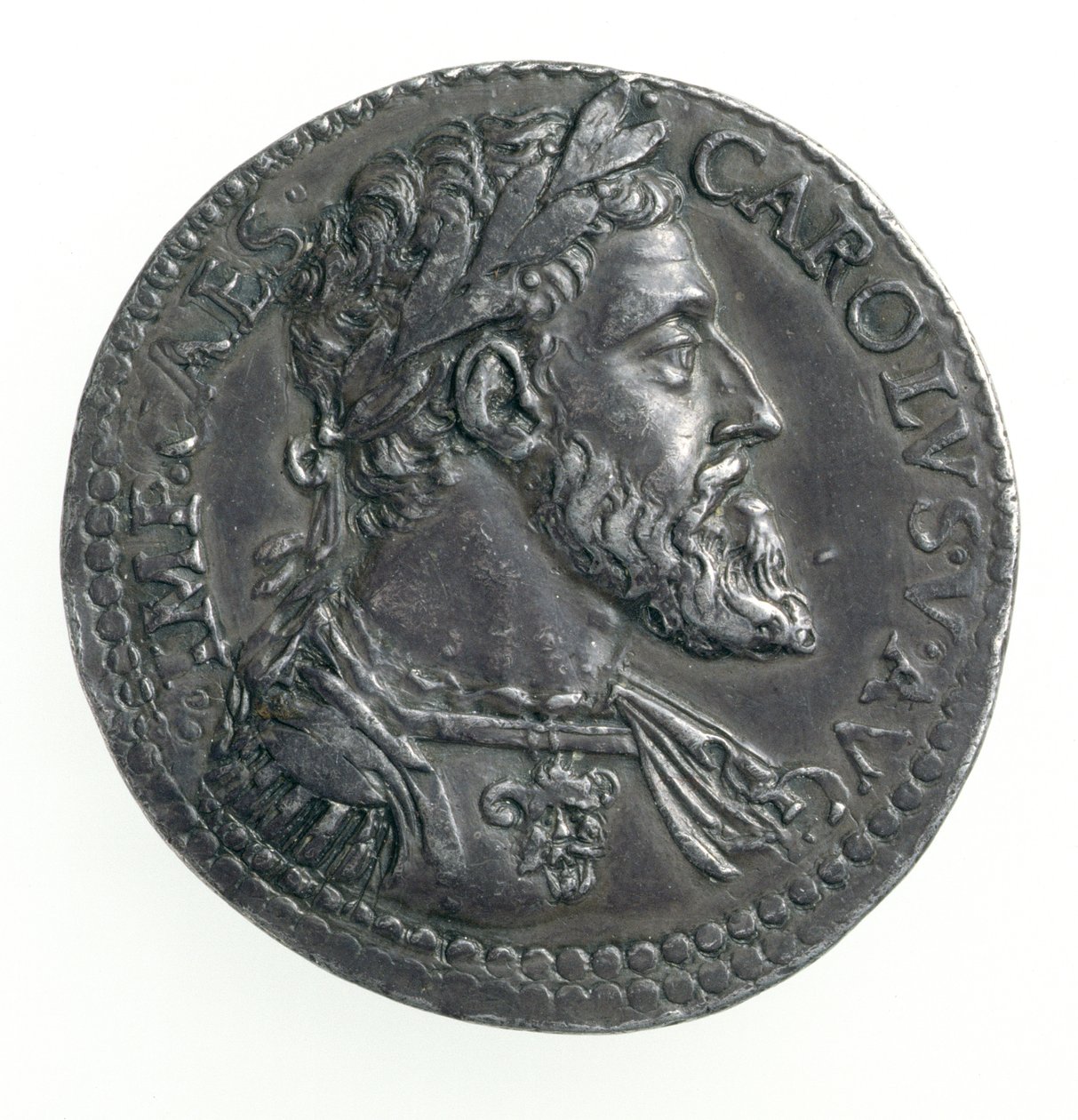 V. Károly (1500-58) milánói herceg tesztköve, Dye metszete, 1535-56 (előlap) (ezüst) (a hátoldalon lásd: 168055) alkotó: Leone Leoni