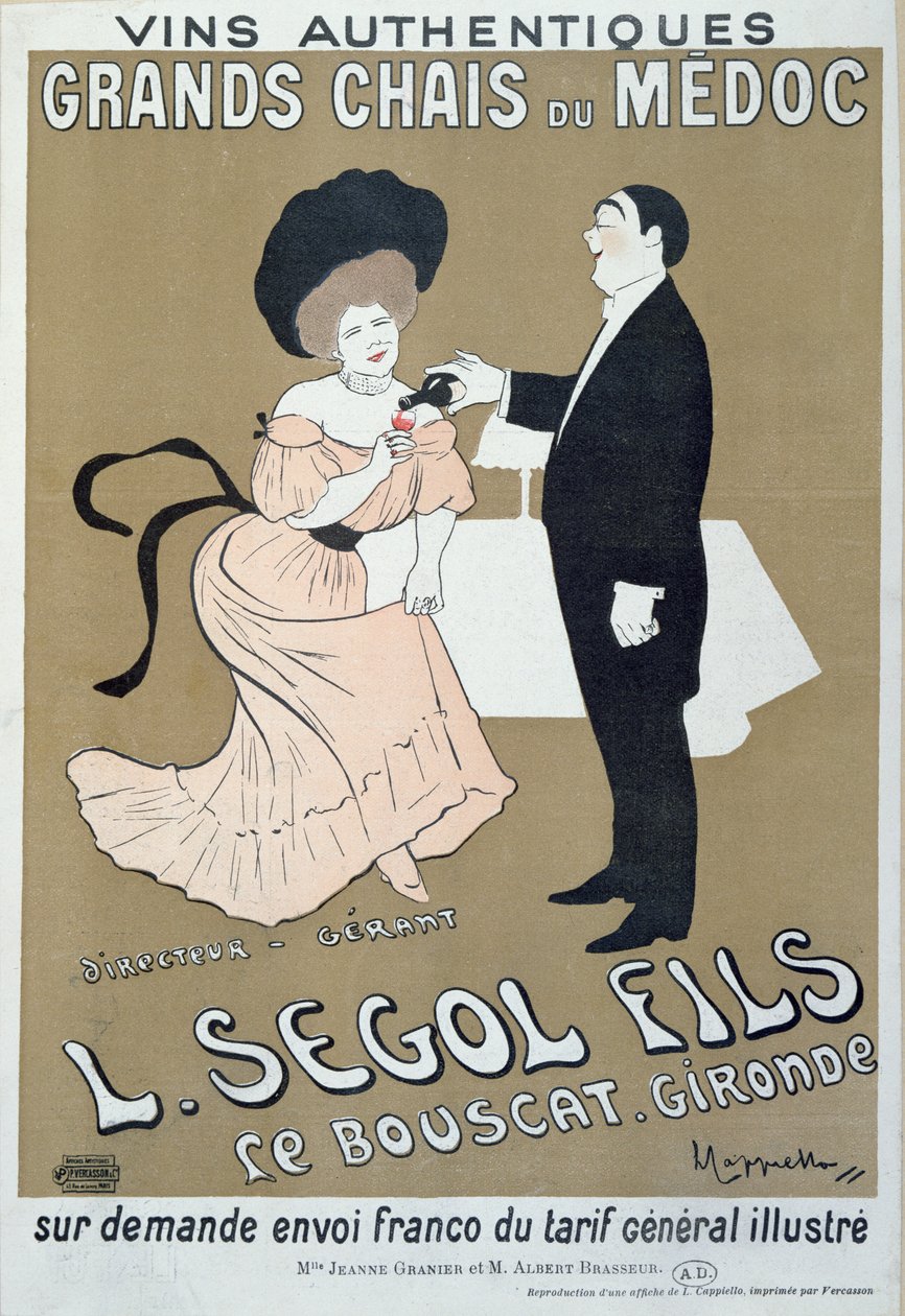 L. Segol and Sons által készített Medoc borokat reklámozó plakát, 1905 alkotó: Leonetto Cappiello