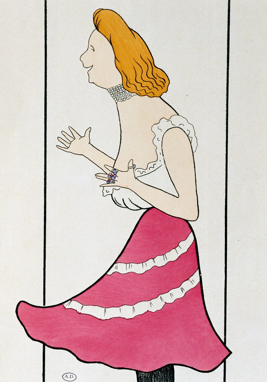 Mademoiselle Cassive színésznő a La Dame de Chez Maximben, Georges Feydeau (1862-1921), Leonetto Cappiello (1875-1942) 1899-es karikatúrája alkotó: Leonetto Cappiello