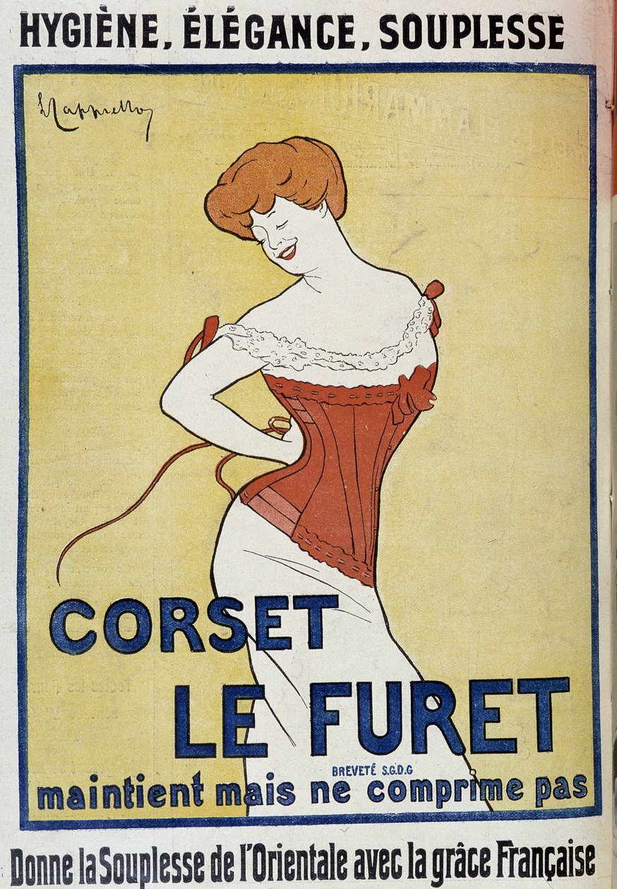 A „Le Ferret fűző” reklámja – Leonetto Cappiello (1875-1942), a „Le Cri de Paris”-ban alkotó: Leonetto Cappiello