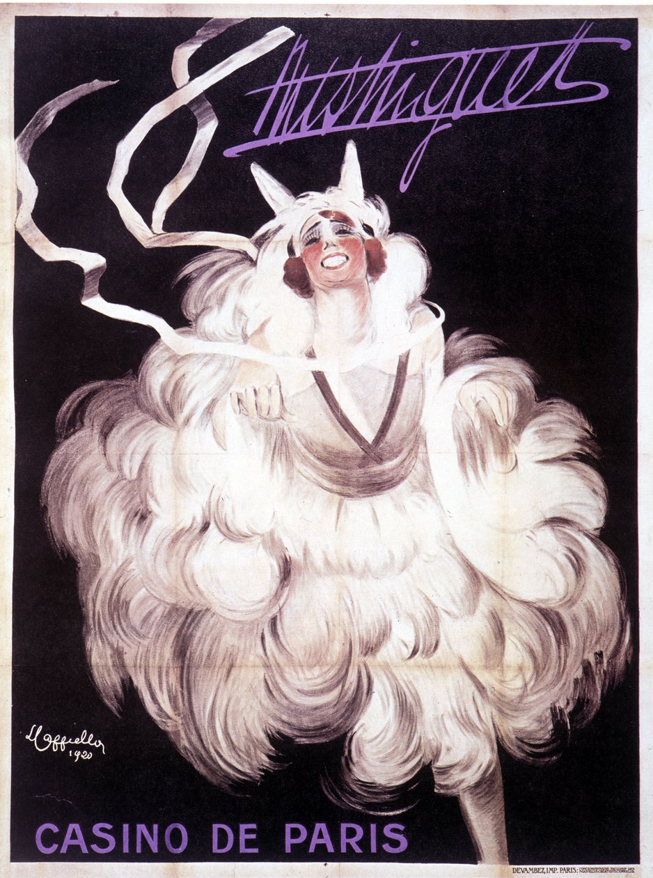 Mistinguettet (Mistinguette) ábrázoló plakát a Casino de Paris-ban alkotó: Leonetto Cappiello