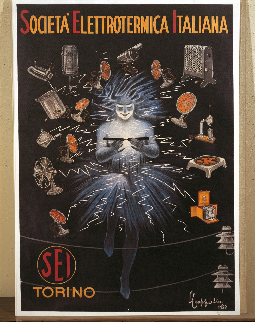Színes litográfiája Leonetto Cappiello, SEI, Electroheat Italian Company reklámplakátja alkotó: Leonetto Cappiello