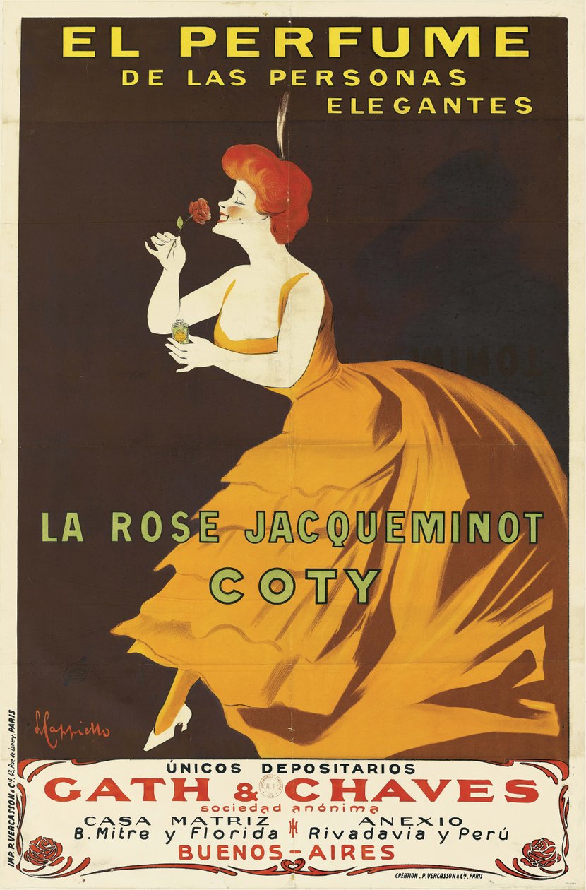 Coty – La Rose Jacqueminot, 1904. alkotó: Leonetto Cappiello