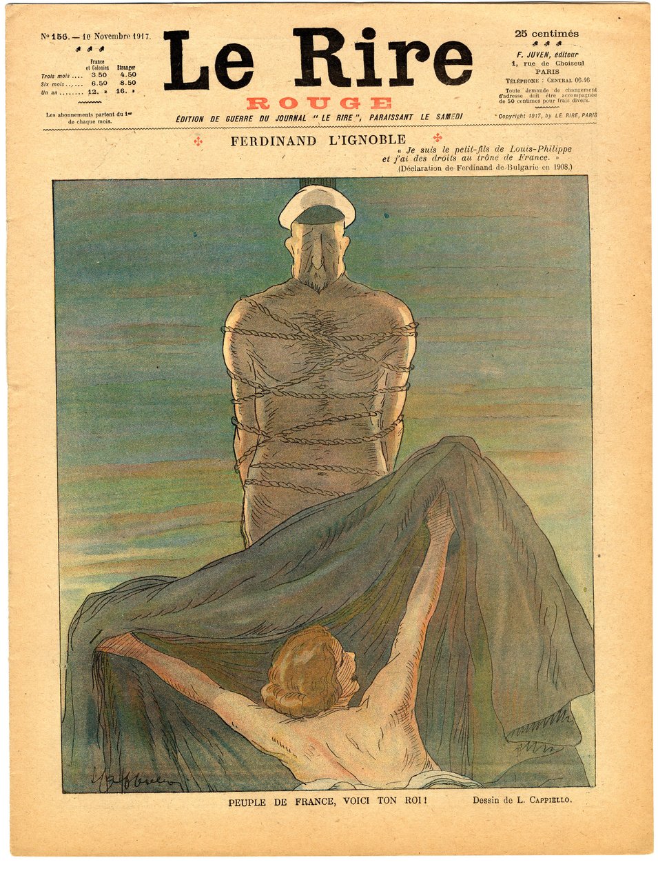A „The Red Laughter” címlapja, színekben szatirikus alkotó: Leonetto Cappiello