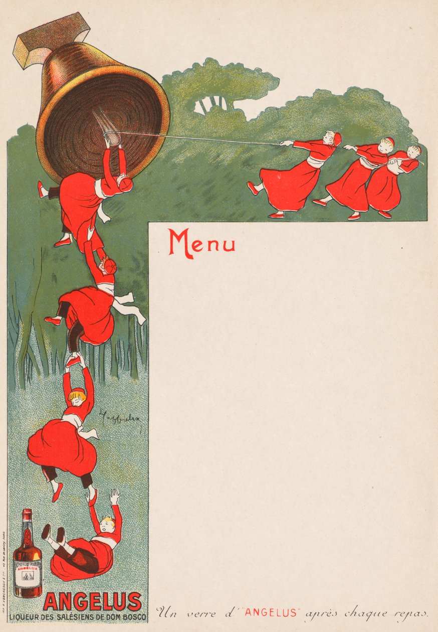 Étlap Angelus: Don Bosco szaléziak likőrje, 1911. alkotó: Leonetto Cappiello