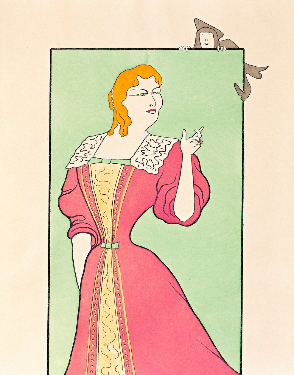 A színész Marie-Louise (Marie Louise) Marsy (1866-1942) Elmire karakterét alakítja MOliere (francia színdarabíró) „Tartuffe ou l
