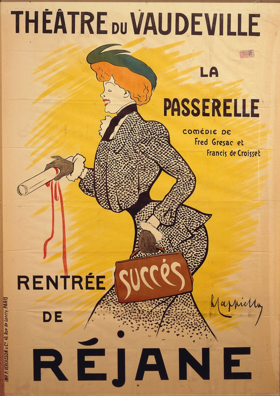 Theater du Vaudeville: La Passerelle, Leonetto Cappiello (1875-1942), illusztráció alkotó: Leonetto Cappiello