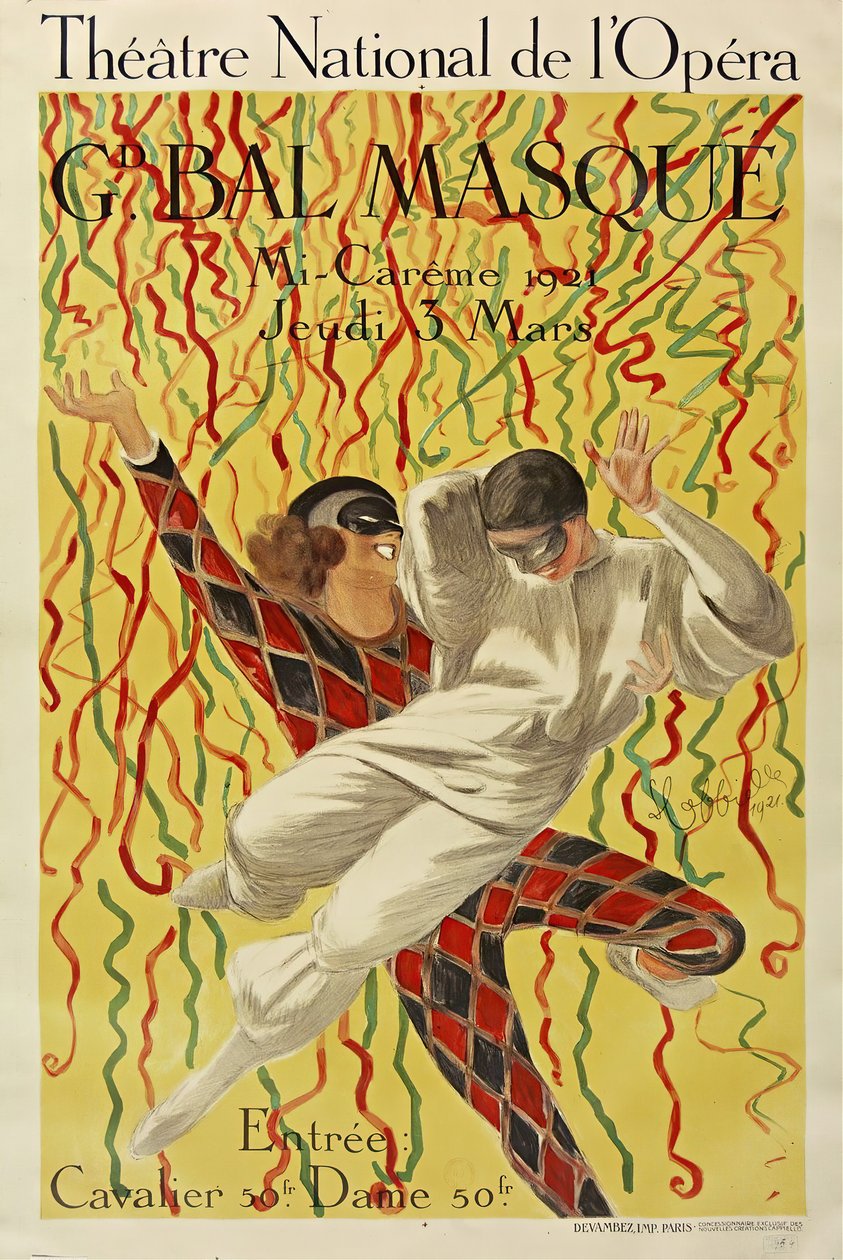 Nemzeti Operaszínház, Grand Mid-Carême bál, 1921. alkotó: Leonetto Cappiello