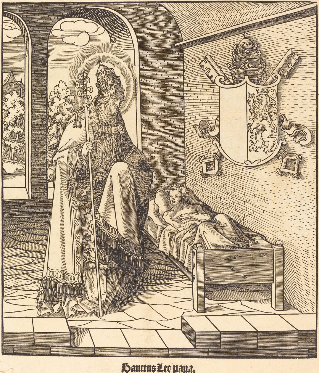 Szent Leo (IX. Leó pápa) alkotó: Leonhard Beck