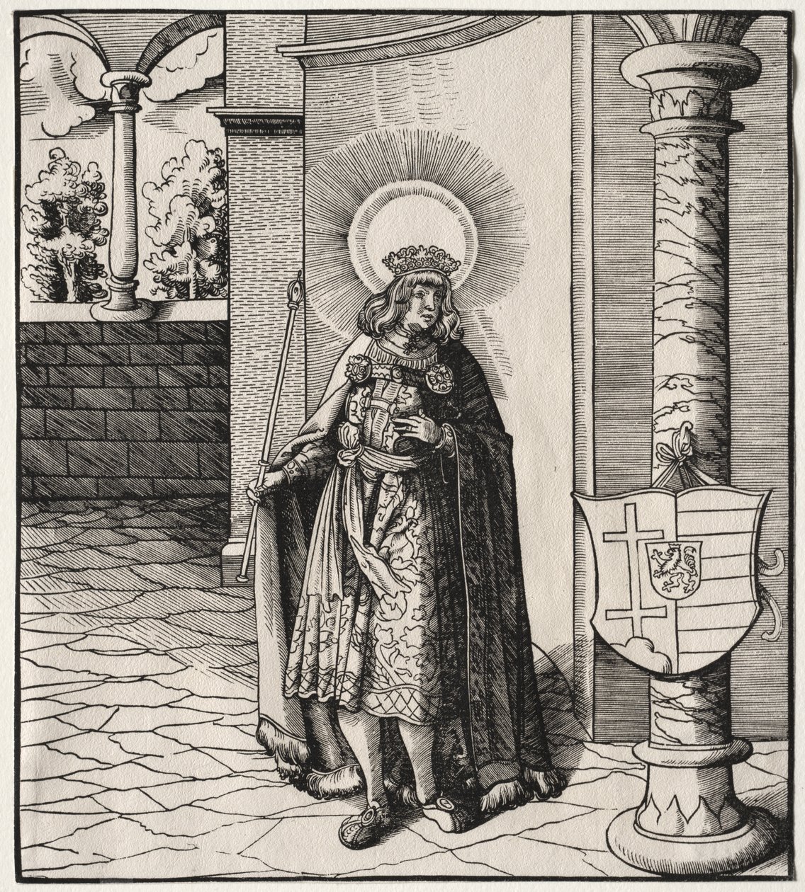 A Habsburg-házzal kapcsolatos szentek: I. Maximilianus császár felmenőinek általános beszámolója alkotó: Leonhard Beck