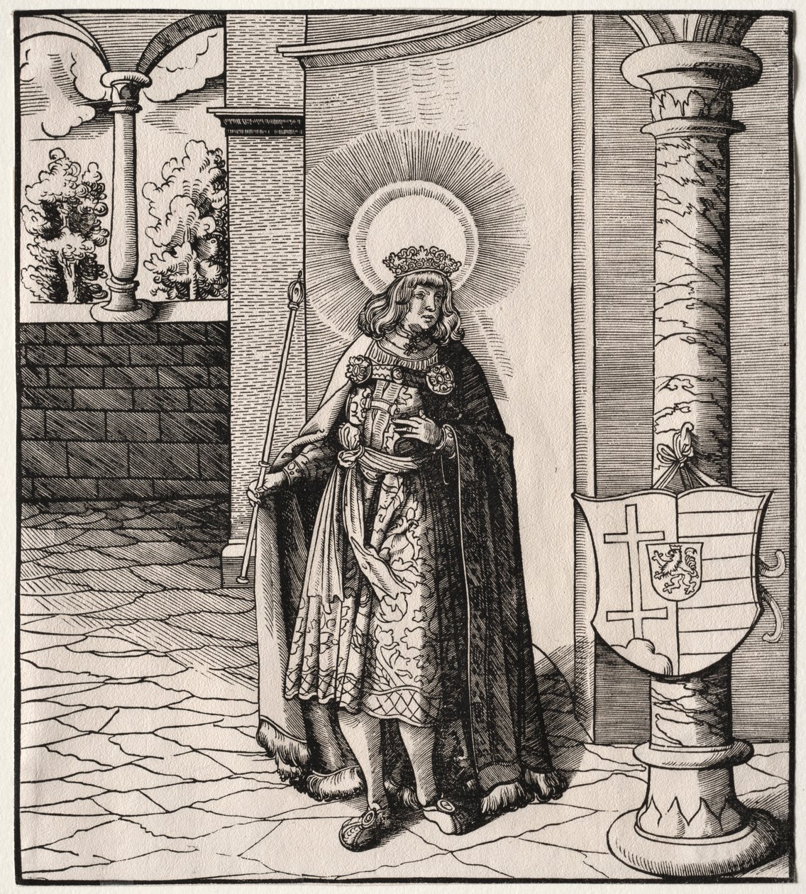 A Habsburg-házzal kapcsolatos szentek: Általános beszámoló az ősökről... alkotó: Leonhard Beck