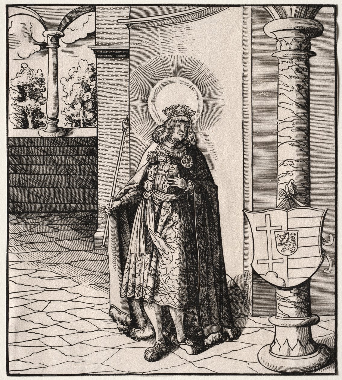 A Habsburg-házzal kapcsolatos szentek: I. Maximilianus császár felmenőinek általános beszámolója alkotó: Leonhard Beck