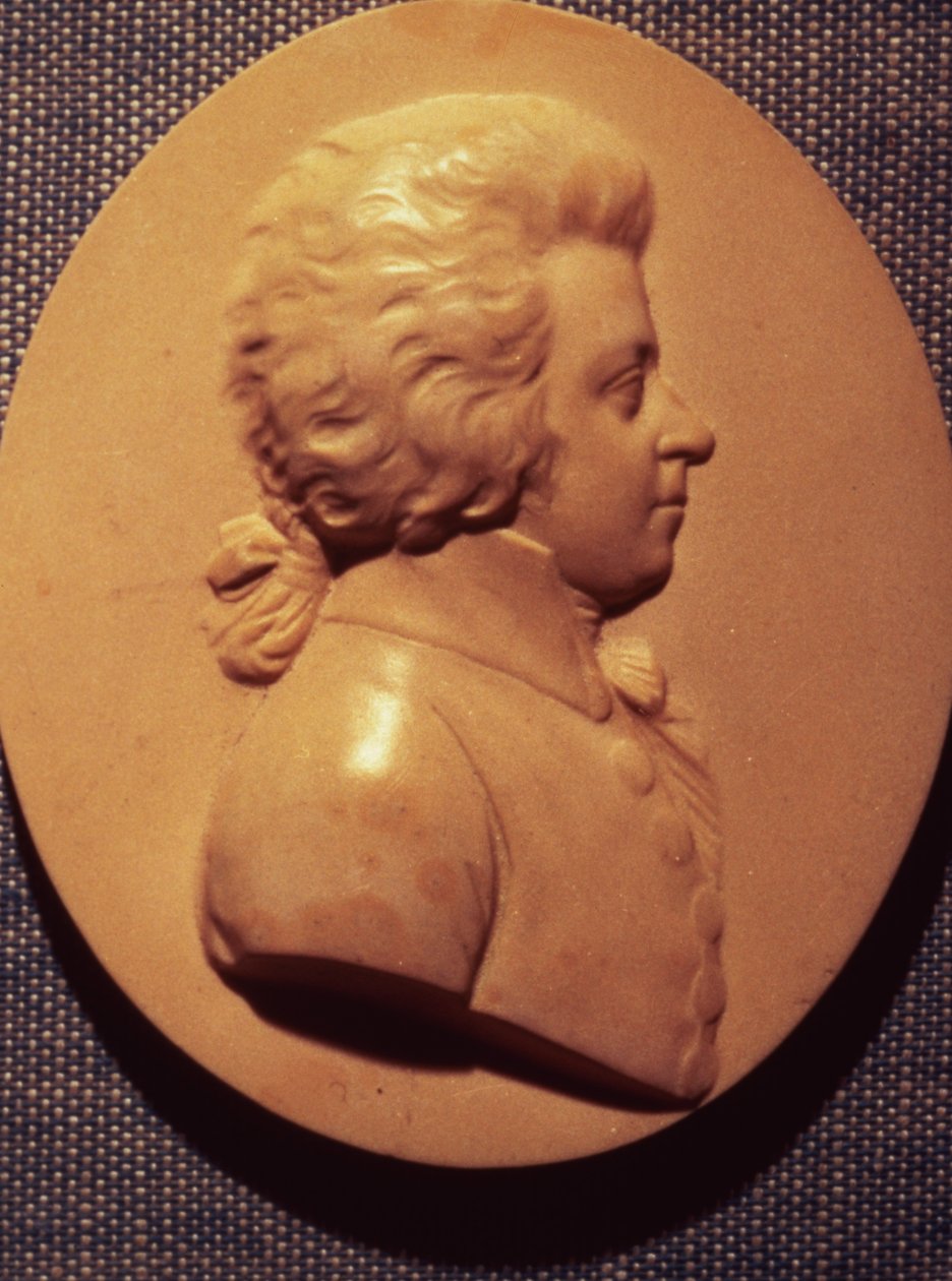 Wolfgang Amadeus Mozart (1756-91) portrémedalion alkotó: Leonhard Posch