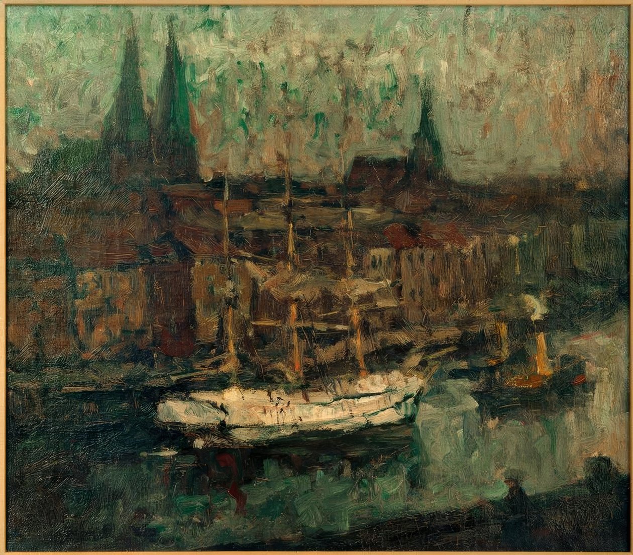 Barck Lübeck kikötőjében alkotó: Leonhard Sandrock