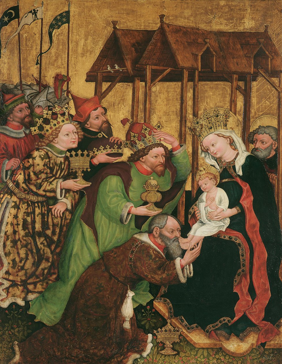 A mágusok imádása (belül); József megválasztása és Mária házassága (külső) alkotó: Leonhard von Brixen (Lienhart Scherhauff)