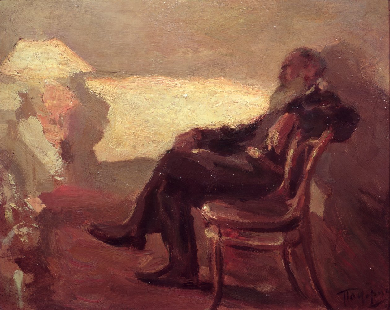 Lev Nyikolajevics Tolsztoj (1828-1910) 1901 (olaj, karton) alkotó: Leonid Osipovic Pasternak