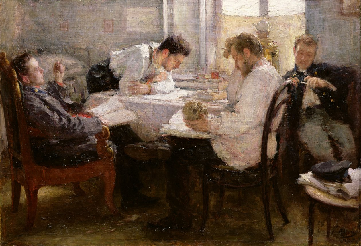 A vizsga előtti éjszaka, 1935 alkotó: Leonid Osipovic Pasternak