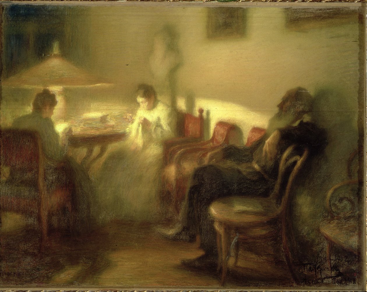 Lev Nyikolajevics Tolsztoj (1828-1910) író családjával Jasznaja Poljanában, 1902 (pasztell, papír) alkotó: Leonid Osipovic Pasternak